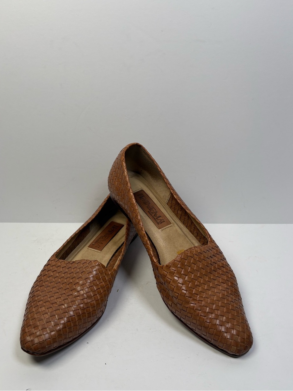 VTG Ipanema Tan Brown Woven Leather Loafers Women’s Size 8.5 Slip On Flats